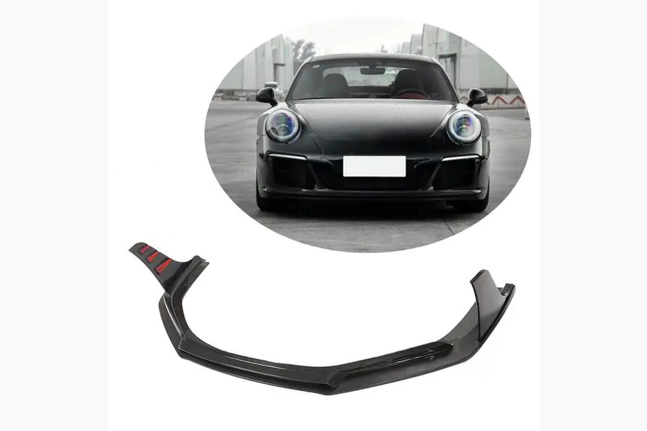 Porsche 911 (991) 2011–2019 Front Bumper Lip Spoiler (for Carrera 4 GTS 2017-2018, Carbon) Image