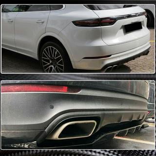 Rear Bumper Diffuser (2018-2023, Carbon) Porsche Cayenne 2018- photo 4