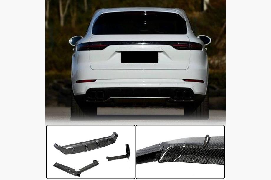 Porsche Cayenne 2018- Rear Bumper Diffuser (2018-2023, Carbon) Image