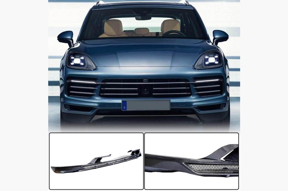 Porsche Cayenne 2018- Front Lip Overlay (for Base 2018-2023, Carbon) Image