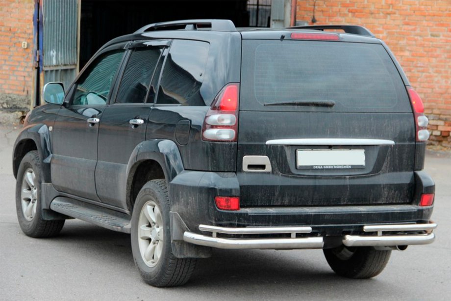 Toyota Land Cruiser Prado 120 2002-2009 Rear double corner bars AK003-1 (2 pcs, stainless steel) Image