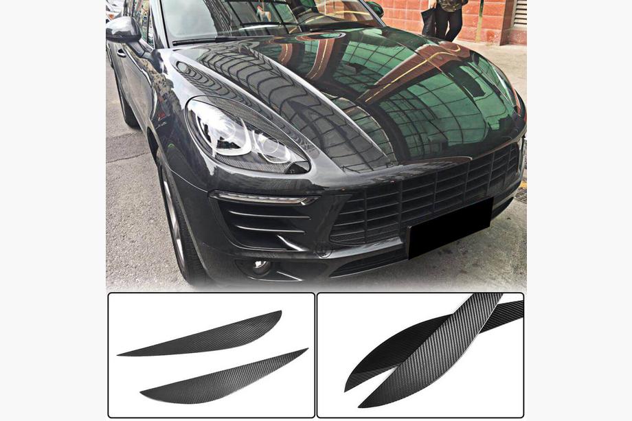 Porsche Macan 2014-2024 Headlight Eyelids (2014-2018, Carbon) Image