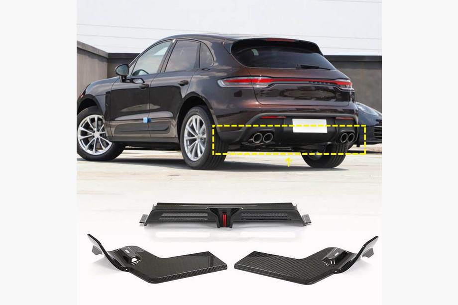 Porsche Macan 2014-2024 Rear Bumper Diffuser V2 (2021+, Carbon) Image