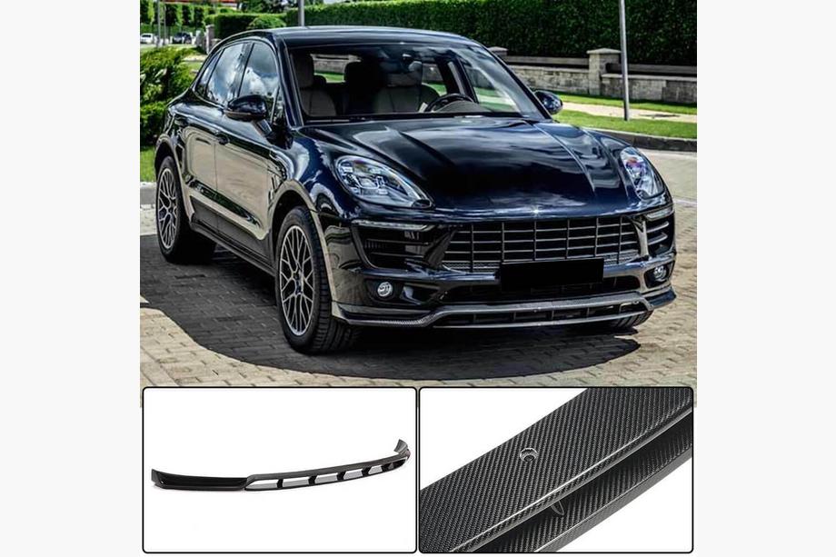 Porsche Macan 2014-2024 Front Bumper Lip V2 (2014-2018, Carbon) Image