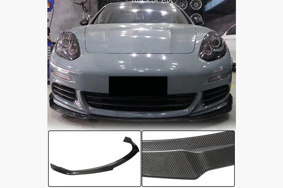Porsche Panamera 2009-2016 Front Bumper Lip Spoiler (for Base 2013-2016, Carbon) Image