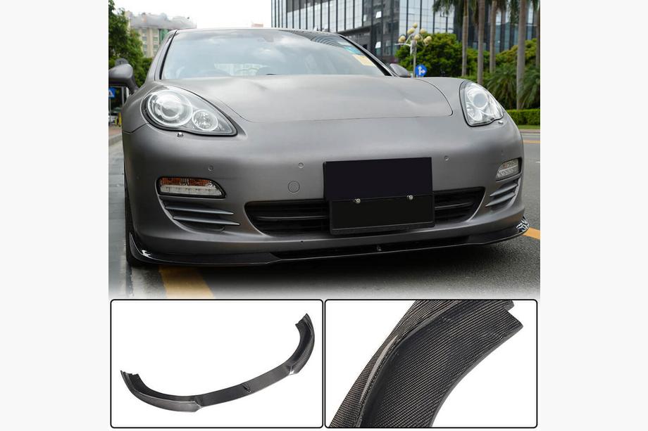 Porsche Panamera 2009-2016 Front Bumper Lip Spoiler (for Base 2009-2013, Carbon) Image