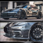 Porsche Panamera 2016-2023 Front Bumper Lip Spoiler (2016-2020, Carbon) photo 5