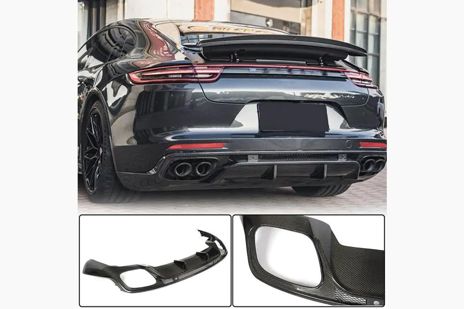 Porsche Panamera 2016-2023 Rear Bumper Diffuser (2016-2020, Carbon) Image