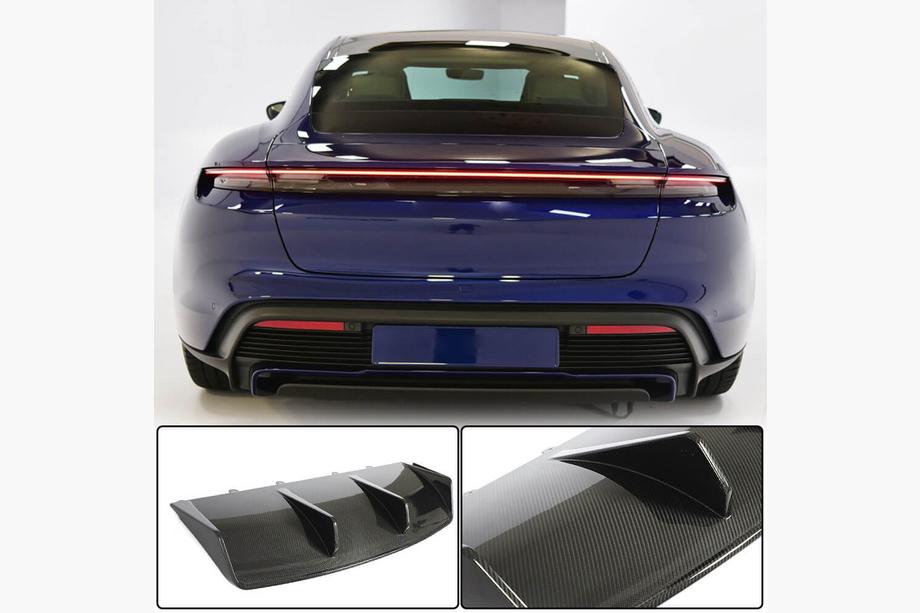 Porsche Taycan 2019- Rear Bumper Diffuser (for 2019-2024 Turbo S SD, Carbon) Image
