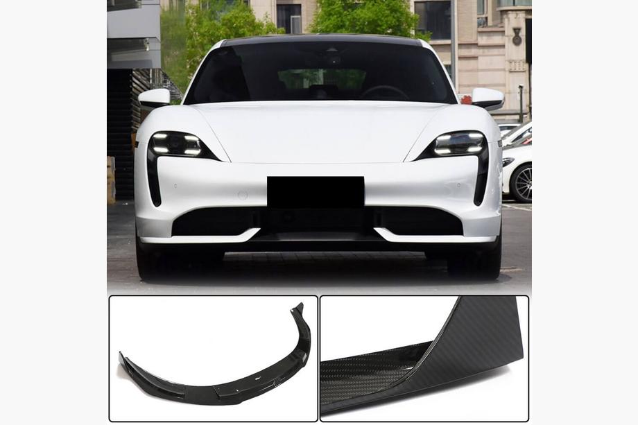 Porsche Taycan 2019- Front Bumper Lip Spoiler (for 2019-2024 Turbo S, Carbon) Image