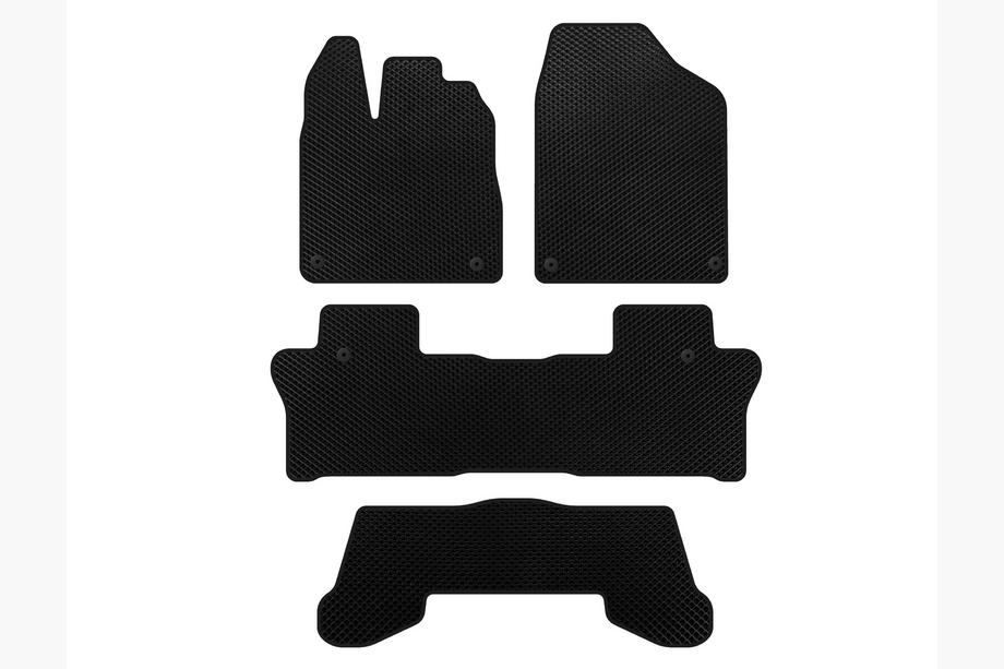 Honda Pilot 2015-2022 EVA Floor Mats (3 Rows, Black) Image