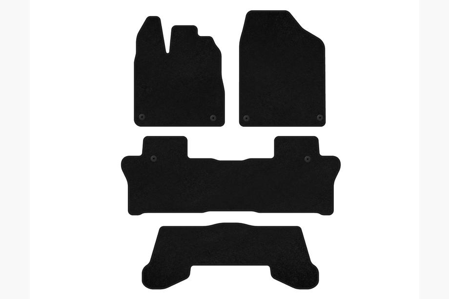 Honda Pilot 2015-2022 Textile Floor Mats Premium (3 Rows, Black) Image
