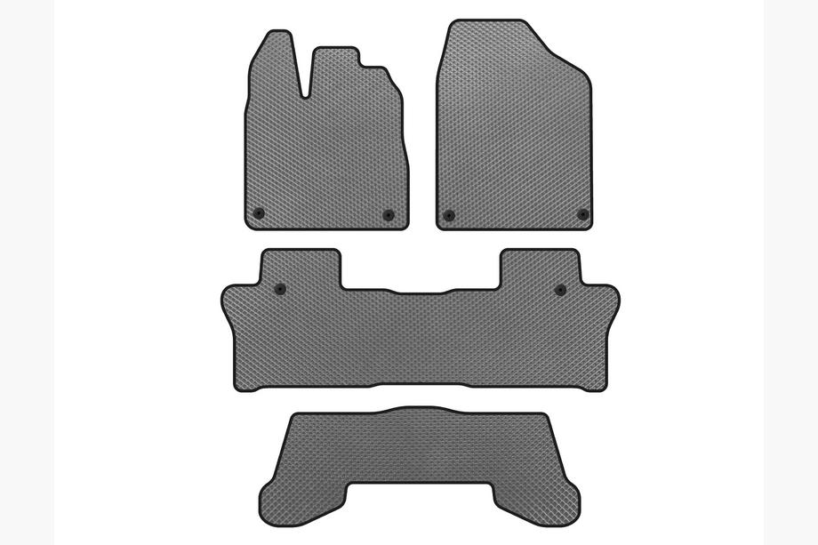 Honda Pilot 2015-2022 EVA Floor Mats (3 Rows, Gray) Image