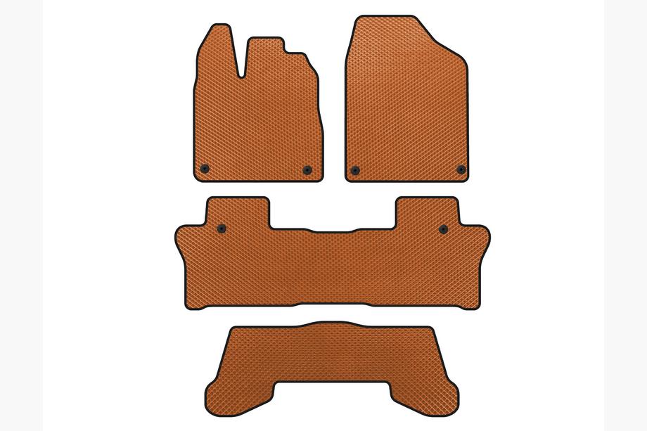 Honda Pilot 2015-2022 EVA Floor Mats (3 Rows, Orange) Image