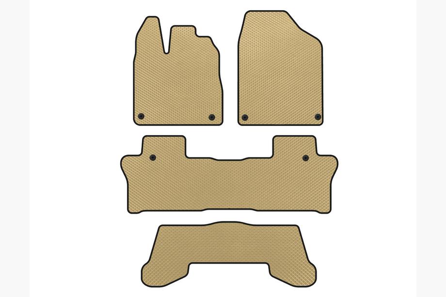 Honda Pilot 2015-2022 EVA Floor Mats (3 Rows, Beige) Image