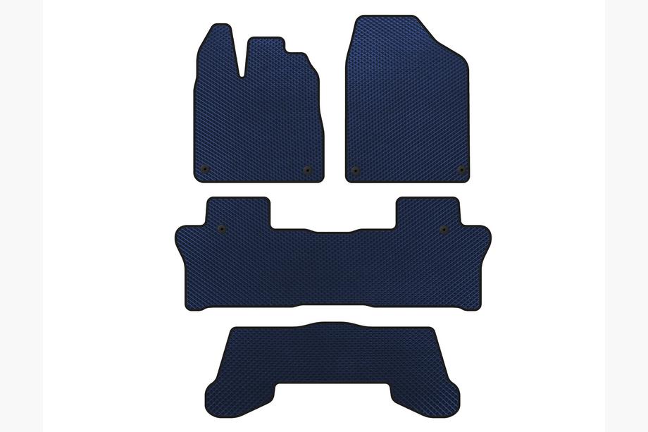Honda Pilot 2015-2022 EVA Floor Mats (3 Rows, Blue) Image