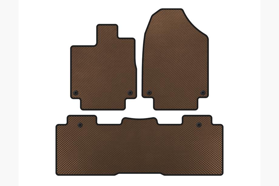 Honda Odyssey 2017– EVA Floor Mats (2 Rows, Brown) Image