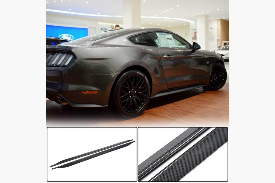 Ford Mustang 2015-2023 Side Skirts V1 (Carbon) Image