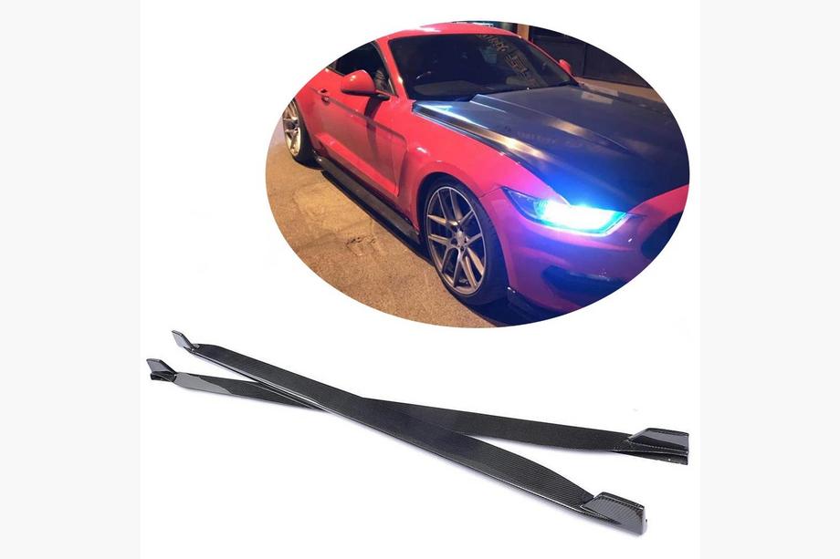 Ford Mustang 2015-2023 Side Skirts V2 (Carbon) Image