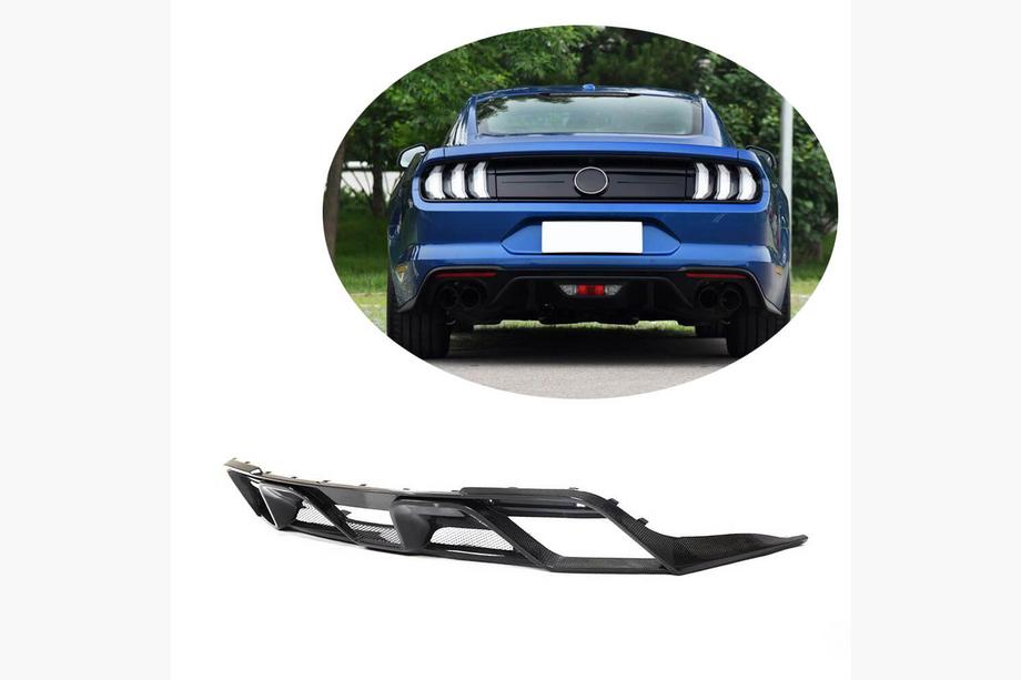 Ford Mustang 2015-2023 Rear Bumper Diffuser V2 (2018-2021, Carbon) Photo 1