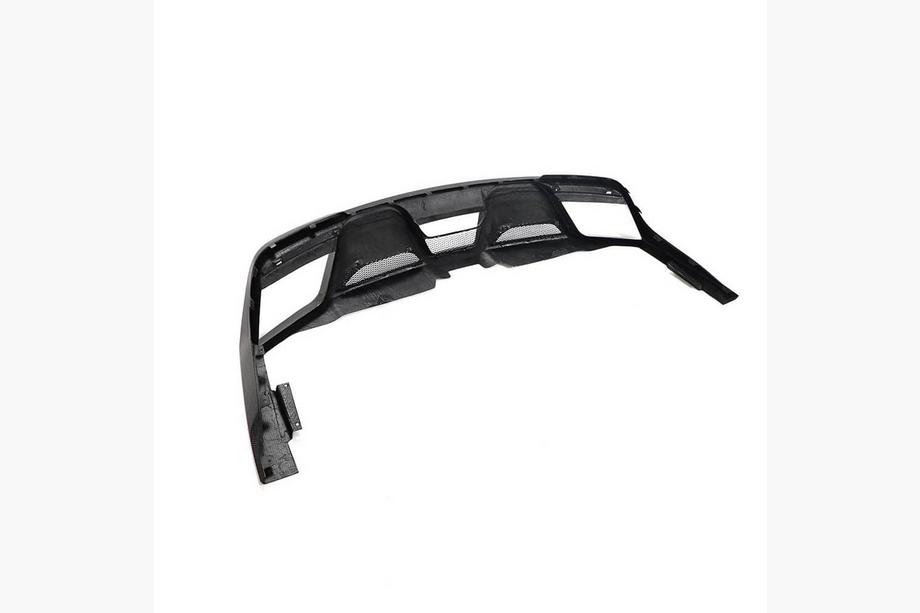 Ford Mustang 2015-2023 Rear Bumper Diffuser V2 (2018-2021, Carbon) Photo 5