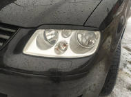 Volkswagen Caddy 2004-2010 Headlight eyebrows (black) Black Matte photo 1