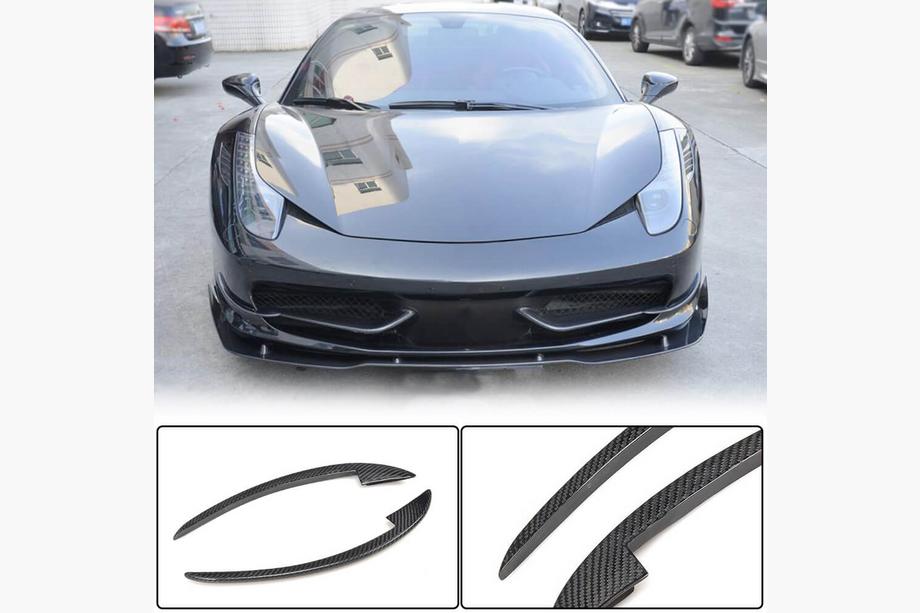 Ferrari 458 Italia 2009-2015 Front Bumper Extensions V2 (2011-2013, Carbon) Image