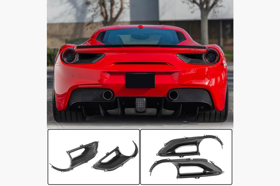 Ferrari 488 GTB 2015-2019 Tail Light Covers (2015-2017, Carbon) Photo 1