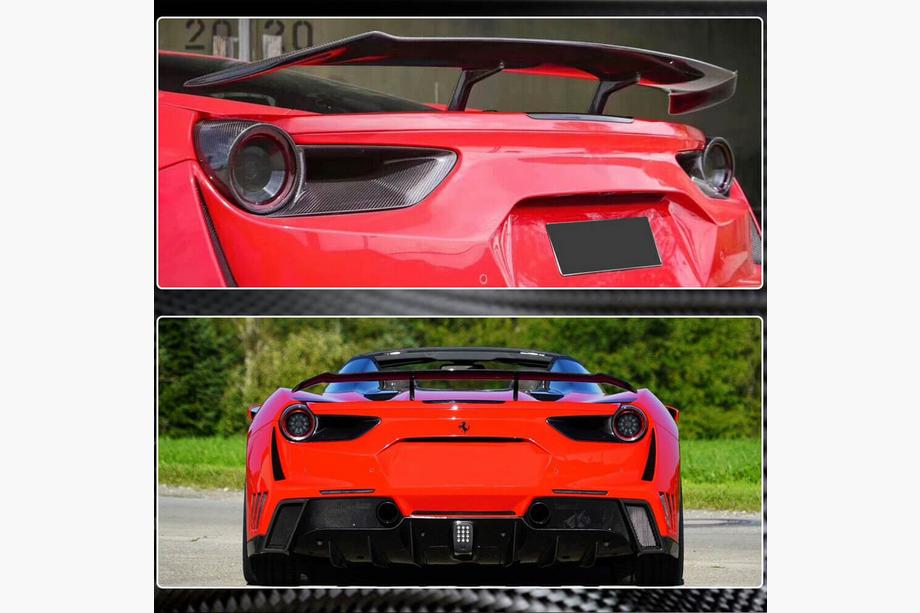 Ferrari 488 GTB 2015-2019 Tail Light Covers (2015-2017, Carbon) Photo 3