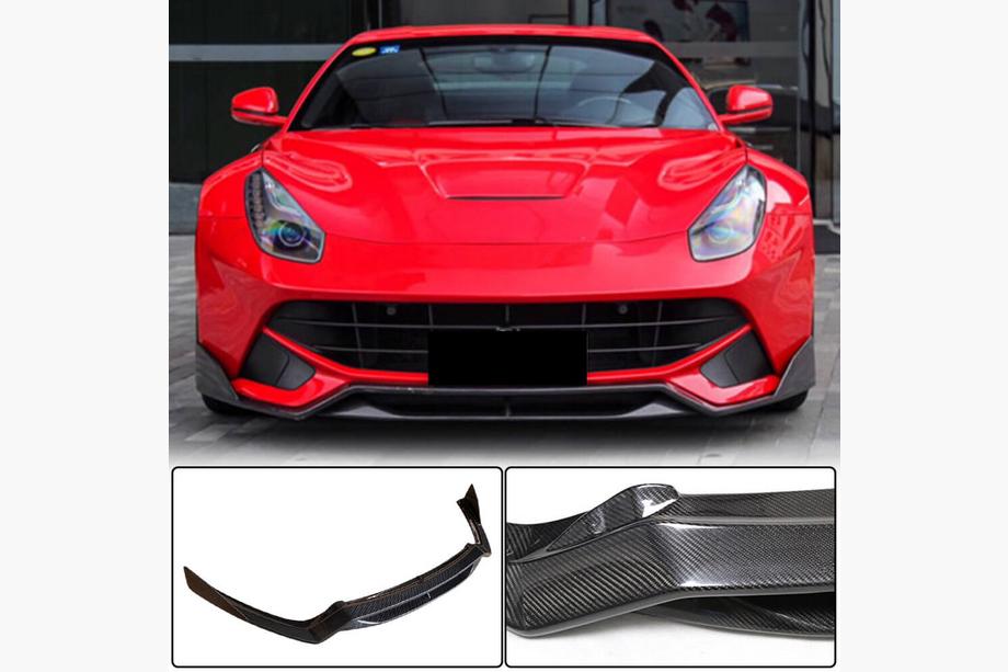 Ferrari F12 Berlinetta 2012-2017 Front Bumper Lip Spoiler (2012-2014, Carbon) Photo 1