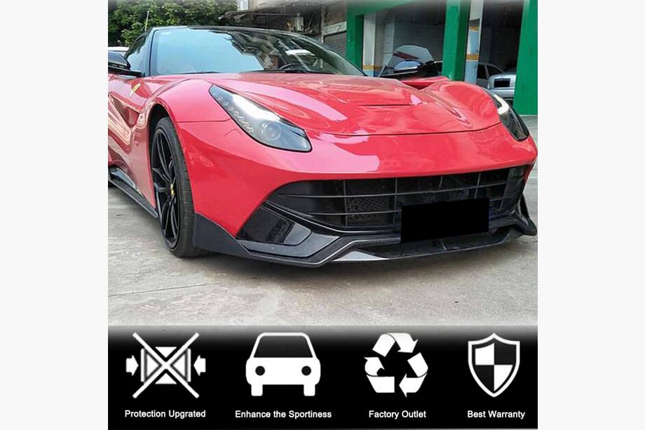 Ferrari F12 Berlinetta 2012-2017 Front Bumper Lip Spoiler (2012-2014, Carbon) Photo 2