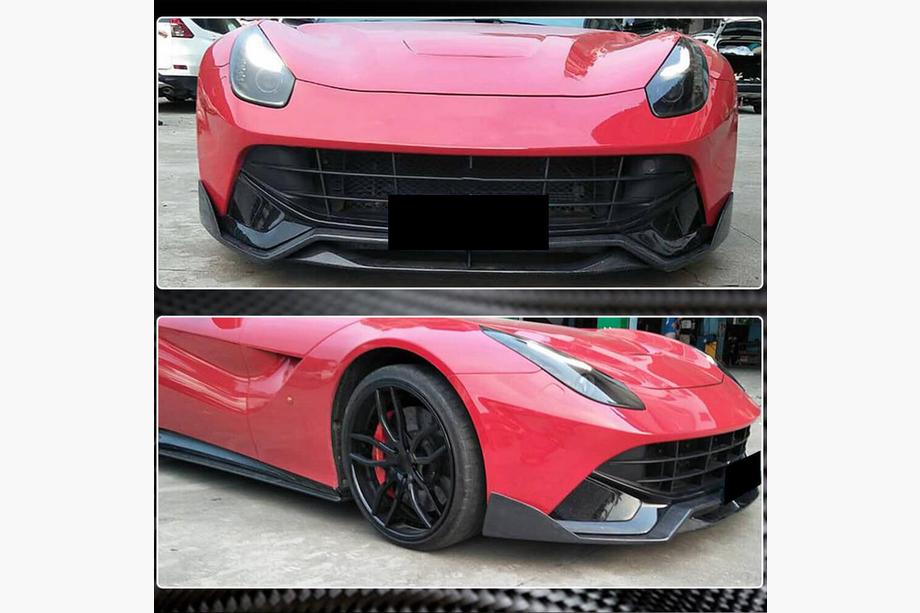 Ferrari F12 Berlinetta 2012-2017 Front Bumper Lip Spoiler (2012-2014, Carbon) Photo 3