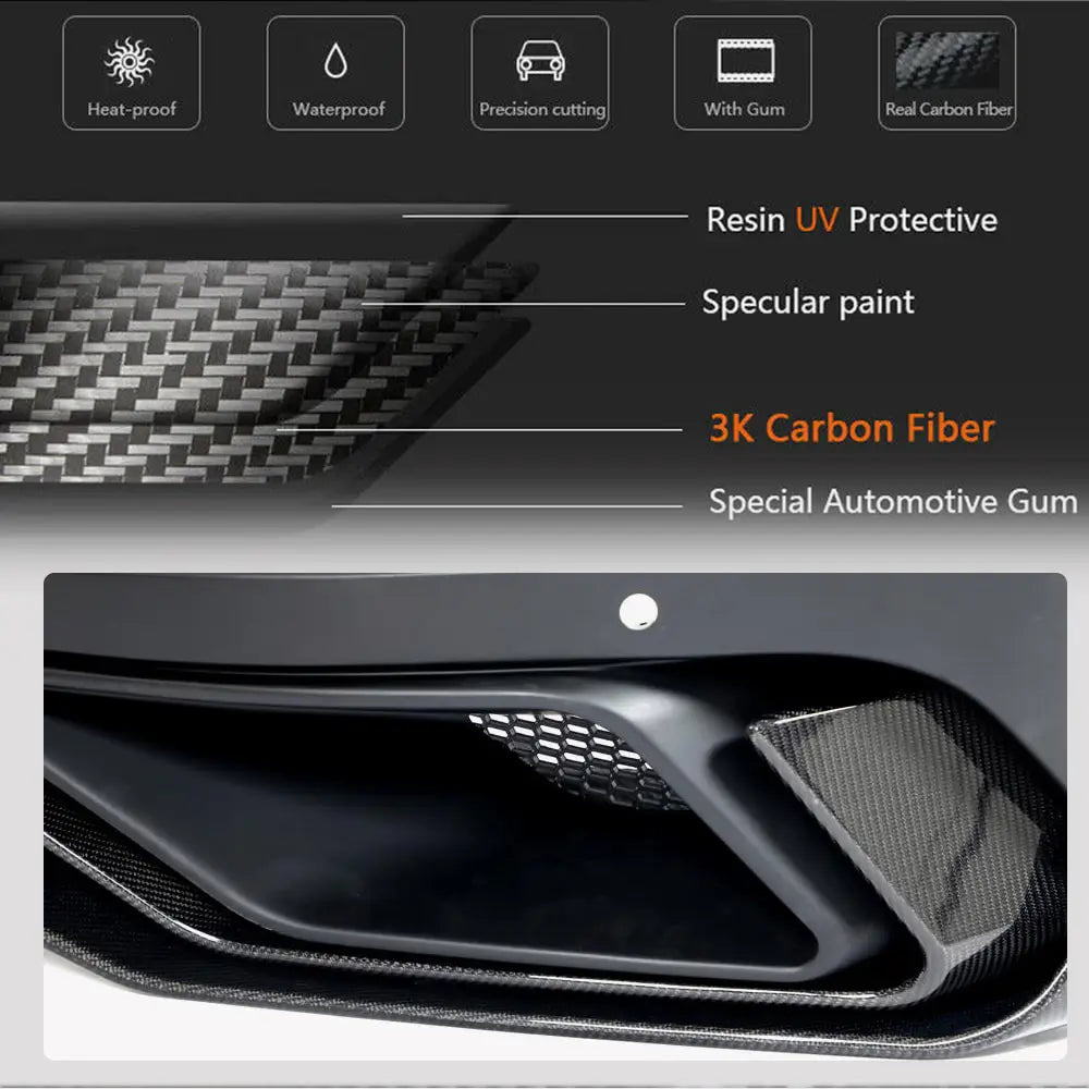 Rear Bumper Diffuser (2021-2024, Carbon) photo 4