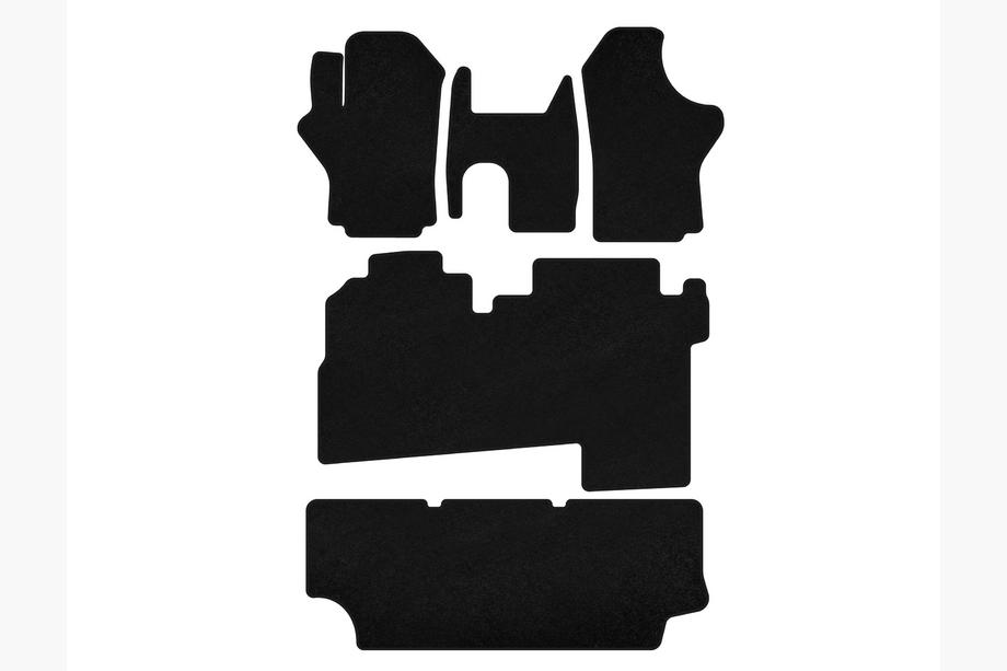 Hyundai H200, H1, Starex 1998-2007 Textile Floor Mats Classic (2004-2007, 3 Rows, 8-Seater, Black) Image