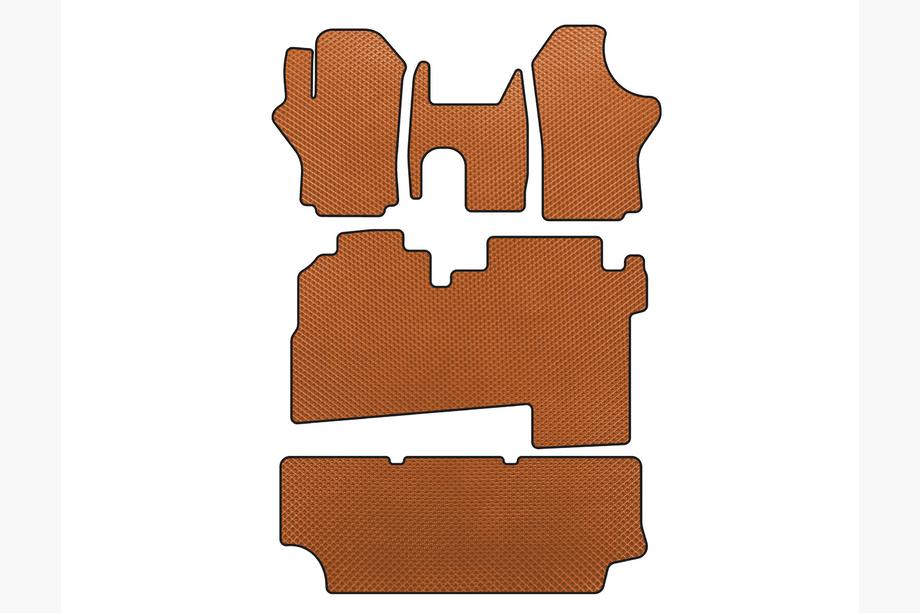 Hyundai H200, H1, Starex 1998-2007 EVA Floor Mats (2004-2007, 3 Rows, 8-Seater, Orange) Image