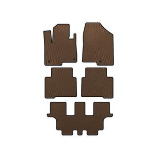EVA Floor Mats (3 Rows, for Grand, Brown) Hyundai Santa Fe 4 2018-2023
