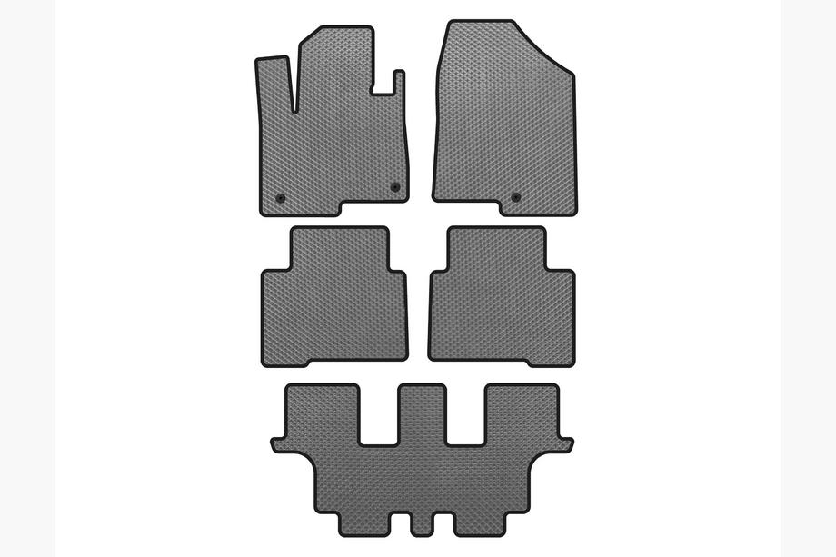 Hyundai Santa Fe 4 2018-2023 EVA Floor Mats (3 Rows, for Grand, Gray) Image