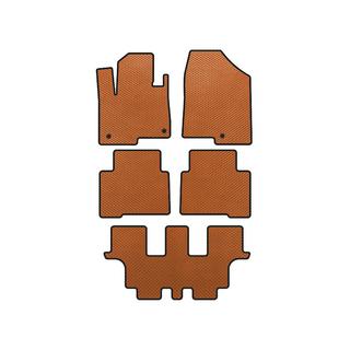 EVA Floor Mats (3 Rows, for Grand, Orange) Hyundai Santa Fe 4 2018-2023