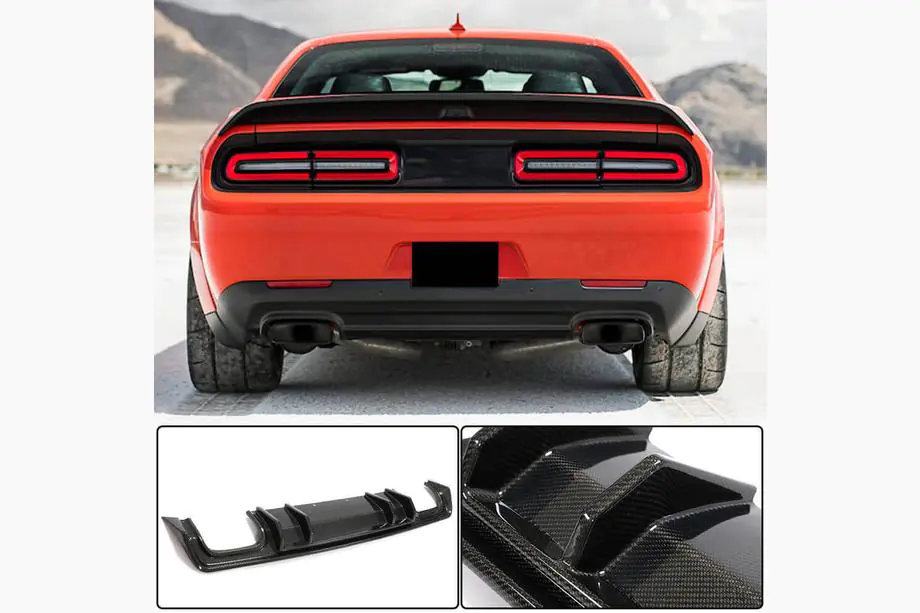 Dodge Challenger 2008-2023 Rear Bumper Diffuser (2015-2023, Carbon) Image