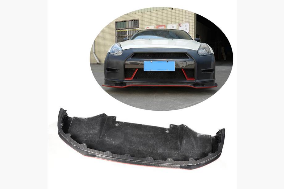 Nissan GT-R 2008-2025 Front Bumper Lip Spoiler (2009-2015, Carbon) Image