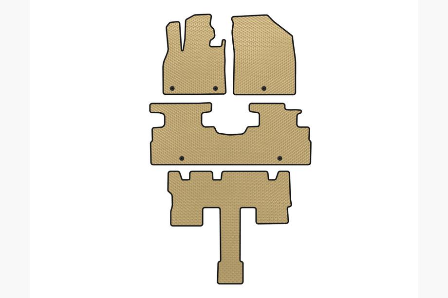 Hyundai Palisade 2018-2025 EVA Floor Mats (3 Rows, 7-Seater, Beige) Image