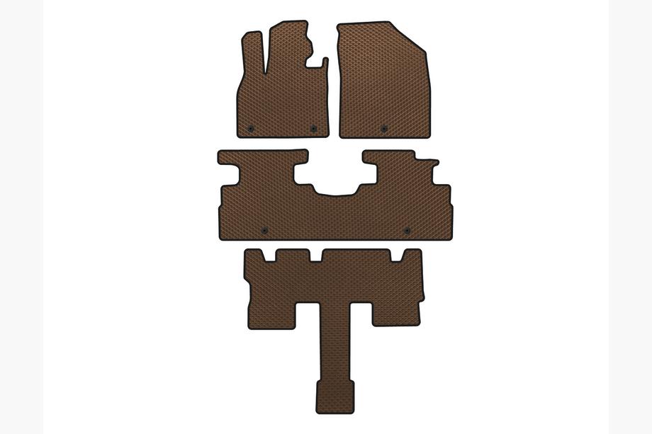 Hyundai Palisade 2018-2025 EVA Floor Mats (3 Rows, 7-Seater, Brown) Image