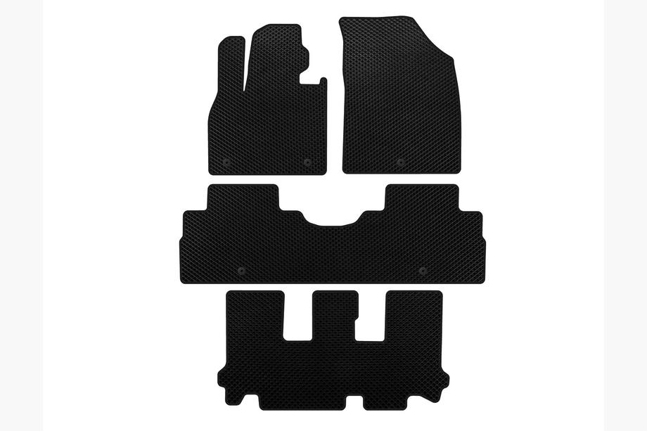 Hyundai Palisade 2018-2025 EVA Floor Mats (3 Rows, 8-Seater, Black) Image