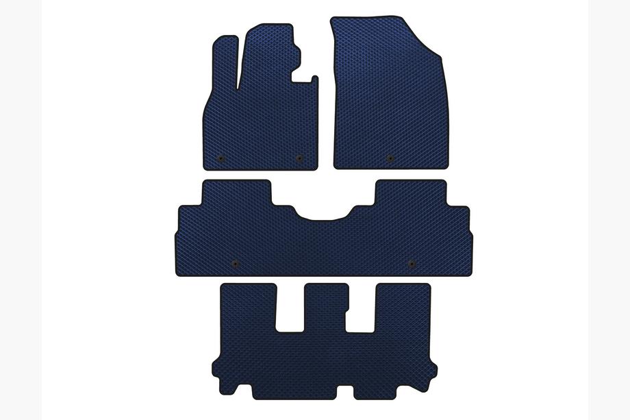 Hyundai Palisade 2018-2025 EVA Floor Mats (3 Rows, 8-Seater, Blue) Image