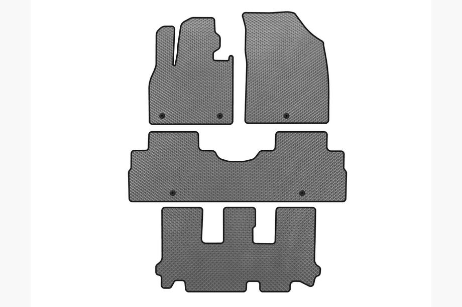 Hyundai Palisade 2018-2025 EVA Floor Mats (3 Rows, 8-Seater, Grey) Image