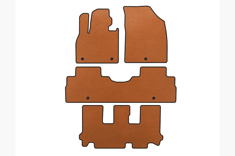 Hyundai Palisade 2018-2025 EVA Floor Mats (3 Rows, 8-Seater, Orange) Image
