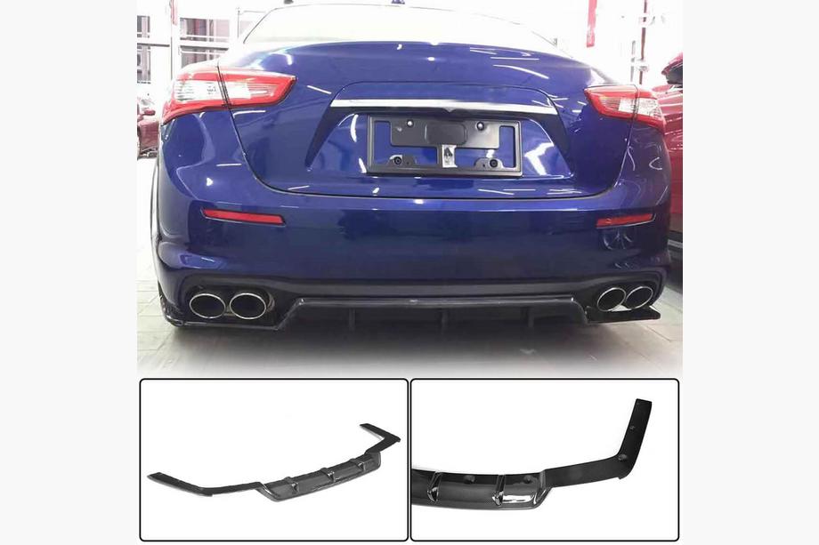 Maserati Ghibli 2013-2023 Rear Bumper Diffuser (for Base 2018-2020, Carbon) Image