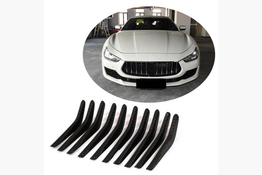 Maserati Ghibli 2013-2023 Front Grille Covers (for Base/S/S Q4 2018-2020, Carbon) Image