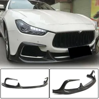 Front Bumper Lip V1 (for Base/S/S Q4 2013-2017, Carbon) Maserati Ghibli 2013-2023 photo 1