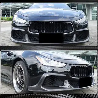 Front Bumper Lip V1 (for Base/S/S Q4 2013-2017, Carbon) Maserati Ghibli 2013-2023 photo 3